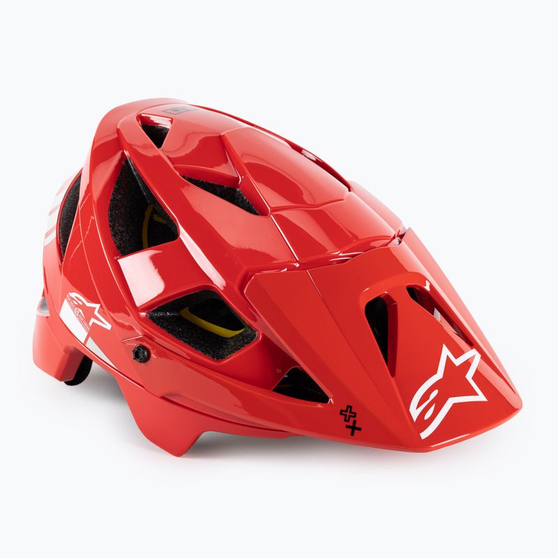 Casco da bici Alpinestars Vector Tech A2 rosso brillante/grigio chiaro lucido