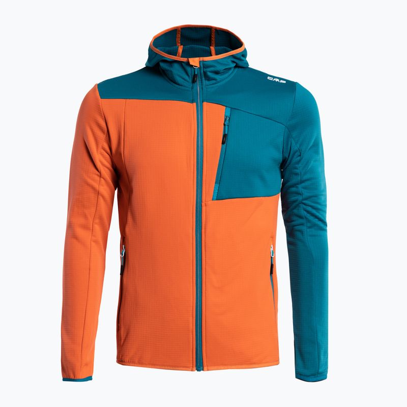 Felpa trekking CMP uomo arancio e blu 33G6597/C550