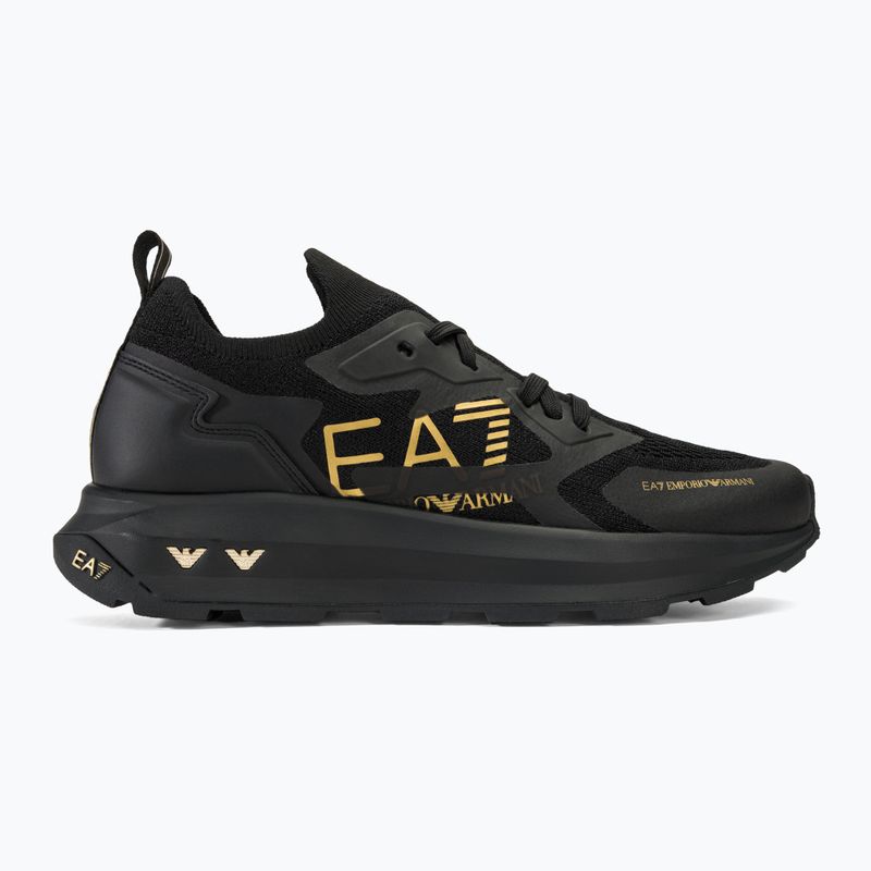 EA7 Emporio Armani Nero e Bianco Altura Knit scarpe triple nero/oro 2