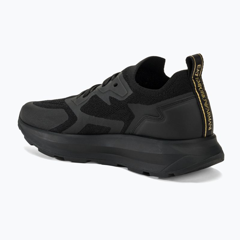 EA7 Emporio Armani Nero e Bianco Altura Knit scarpe triple nero/oro 3