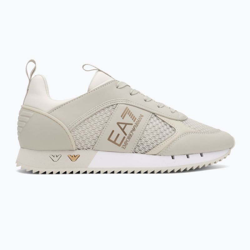 EA7 Emporio Armani Scarpe con lacci bianchi e neri in betulla argentata/oro 2