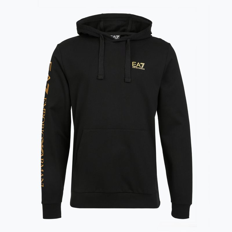 Emporio Armani Uomo EA7 Train Logo Series Extended Logo Hoodie nero / oro