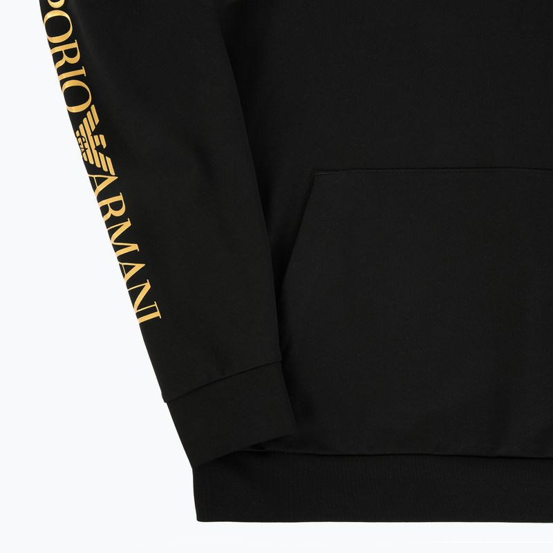 Emporio Armani Uomo EA7 Train Logo Series Extended Logo Hoodie nero / oro 3