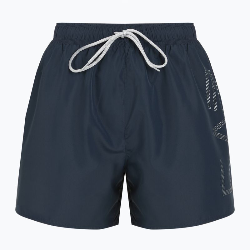 Pantaloncini da bagno EA7 Emporio Armani da uomo con logo oversize armani blu / argento