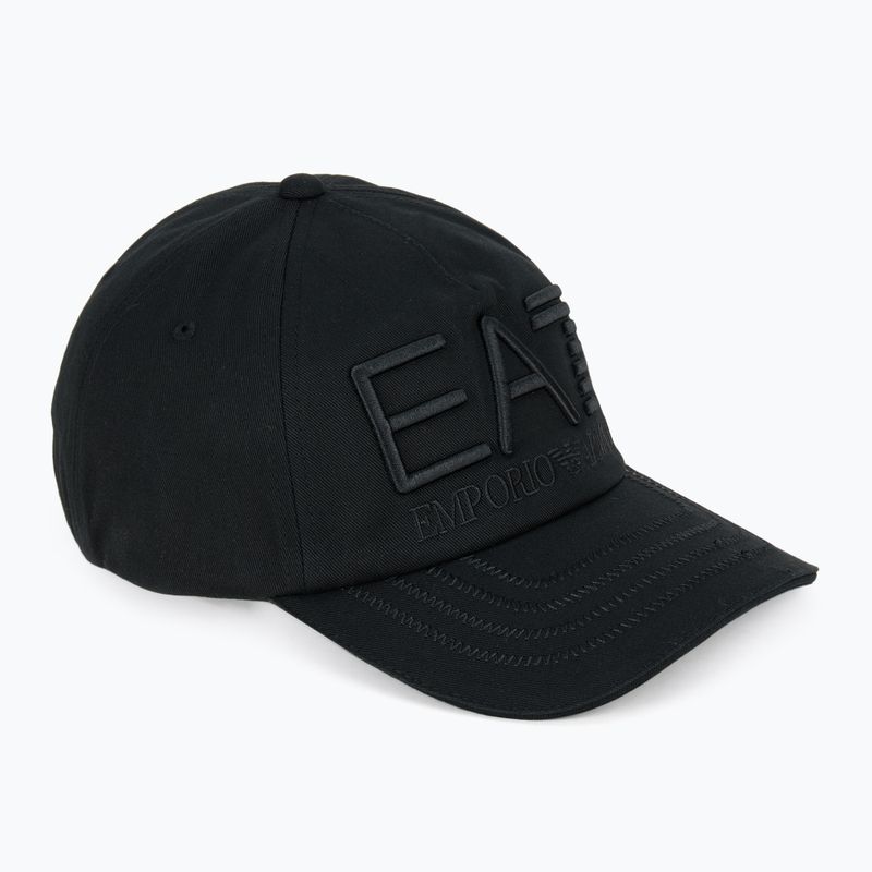 EA7 Emporio Armani Train Logo Series Cappello da baseball ricamato nero