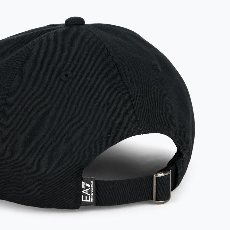 EA7 Emporio Armani Train Logo Series Cappello da baseball ricamato nero 4