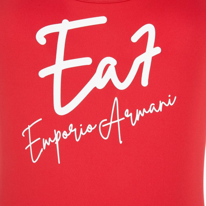 Costume intero da donna EA7 Emporio Armani Maxi Logo One Piece rosso racing 3