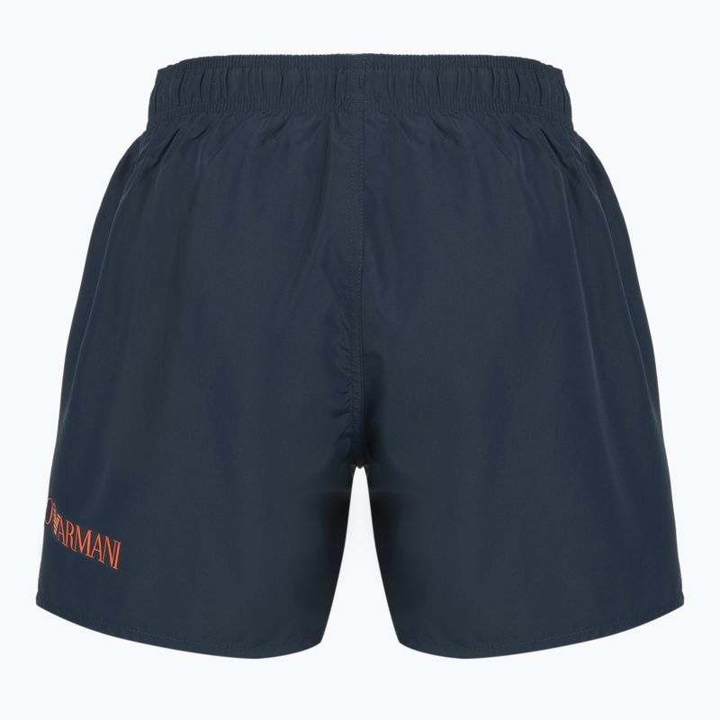 Pantaloncini da bagno EA7 Emporio Armani Extended Logo Boxer uomo blu armani / tangerine tango 2