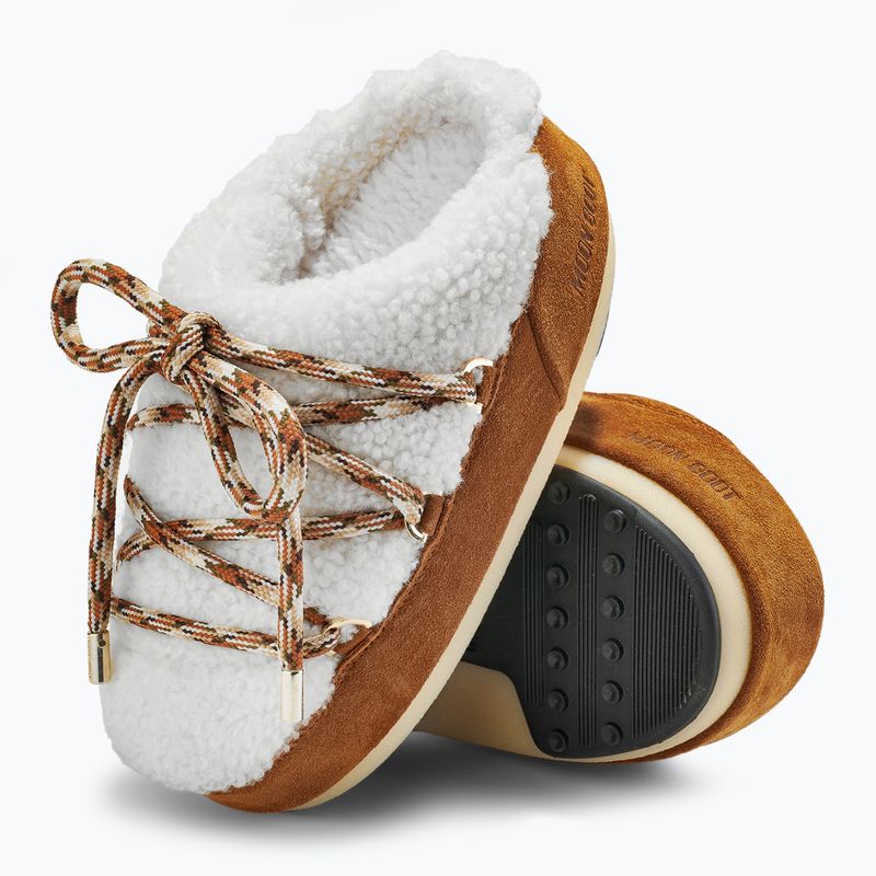 Moon Boot Mule Stivali in shearling whisky/bianco sporco 10