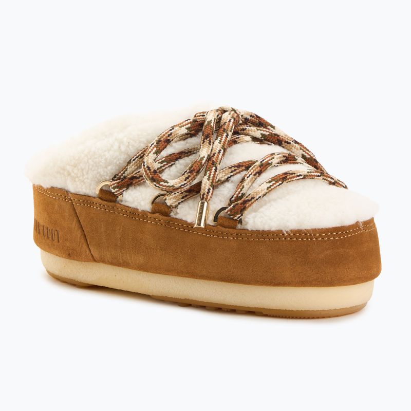 Moon Boot Mule Stivali in shearling whisky/bianco sporco
