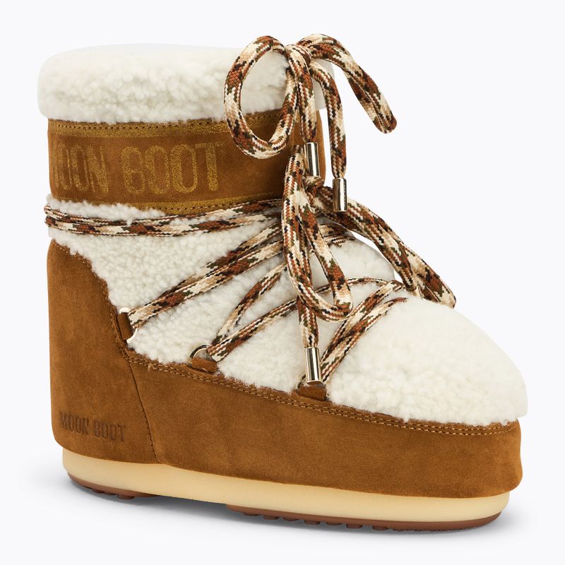 Moon Boot Icon Low Shearling da donna, stivali da neve whisky/bianco sporco