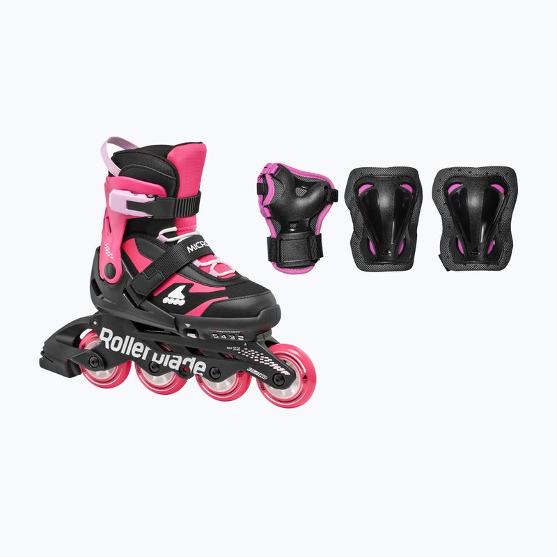 Pattini per bambini con protezioni Rollerblade Microblade Combo Jr black/pink