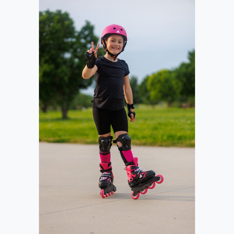 Pattini per bambini con protezioni Rollerblade Microblade Combo Jr black/pink 12
