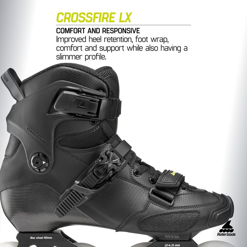 Pattini in linea da uomo Rollerblade Crossfire LX black/lime 10