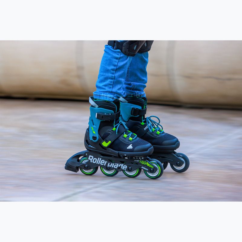 Rollerblade Microblade XT Jr pattini a rotelle per bambini nero/verde petrolio 8