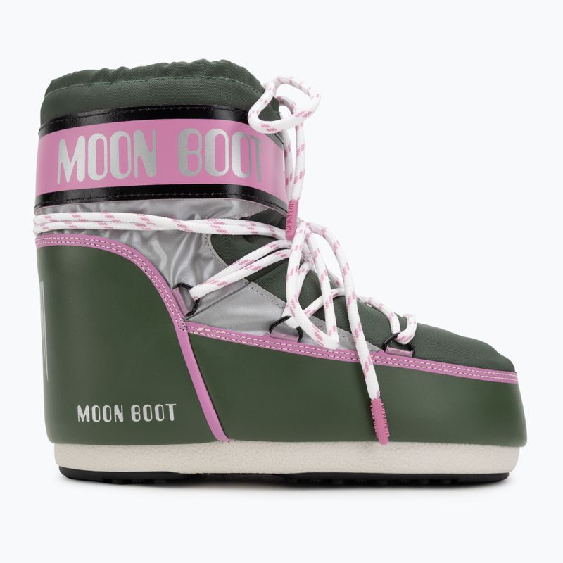 Stivali da neve da donna Moon Boot Icon Low Space Racing verde bosco/argento/rosa 2