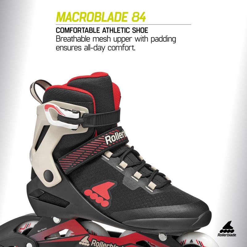 Pattini in linea da uomo Rollerblade Macroblade 84 black/sand/red 7