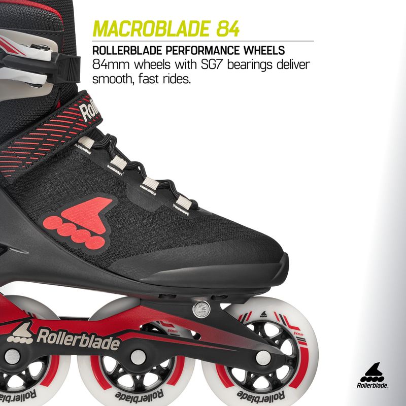 Pattini in linea da uomo Rollerblade Macroblade 84 black/sand/red 8