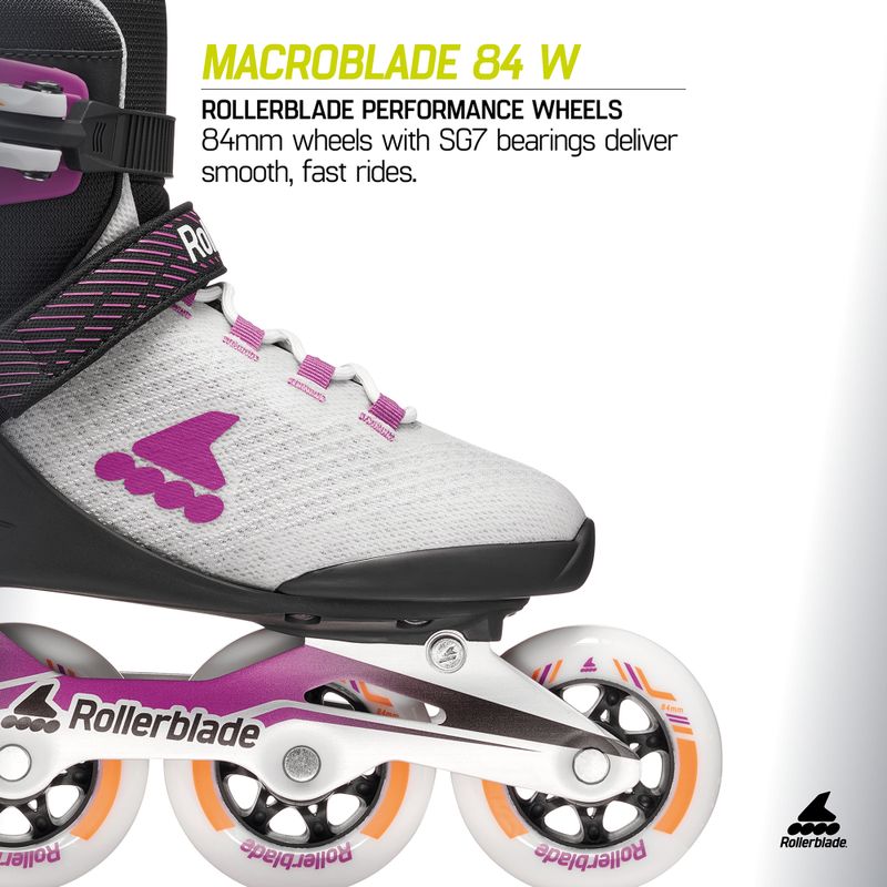 Pattini in linea da donna Rollerblade Macroblade 84 W light grey/violet/orange 9