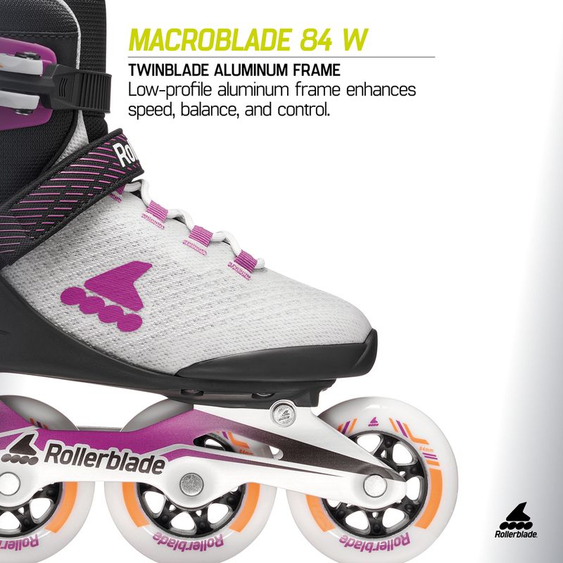 Pattini in linea da donna Rollerblade Macroblade 84 W light grey/violet/orange 10