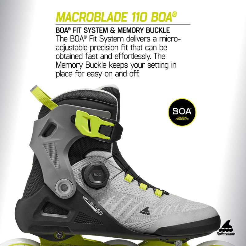 Pattini in linea da uomo Rollerblade Macroblade 110 Boa black/grey/lime 10
