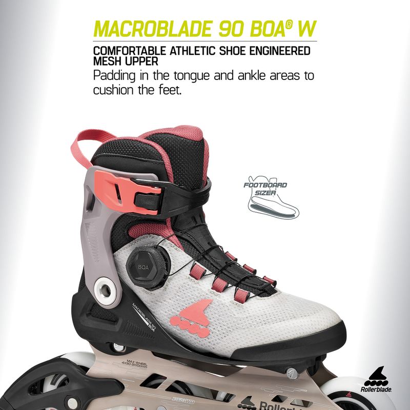 Pattini in linea da donna Rollerblade Macroblade 90 Boa W grey/amethyst rose 8