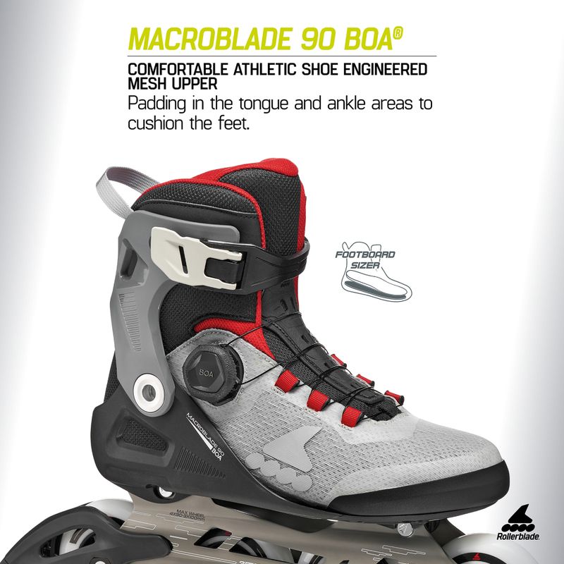 Pattini in linea da uomo Rollerblade Macroblade 90 Boa black/grey/red 8