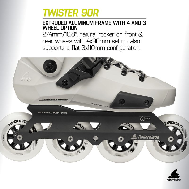 Pattini Rollerblade Twister 90R white smoke/black 9