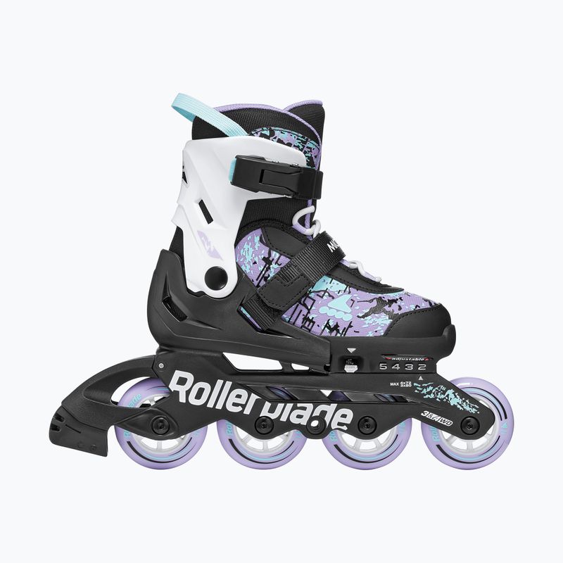 Pattini per bambini Rollerblade Microblade SL Jr black/lavender/light blue 2