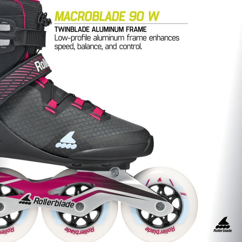 Pattini in linea da donna Rollerblade Macroblade 90 W black/burgundy/ocean green 10