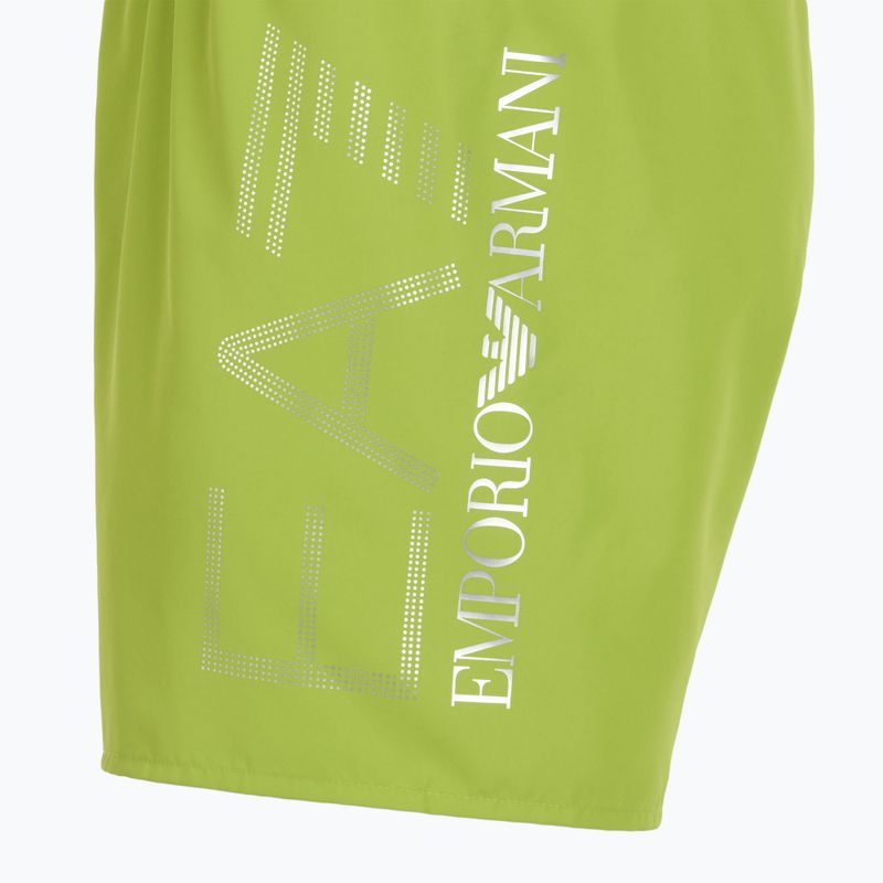 Pantaloncini da bagno EA7 Emporio Armani da uomo con logo oversize titanite / argento 3