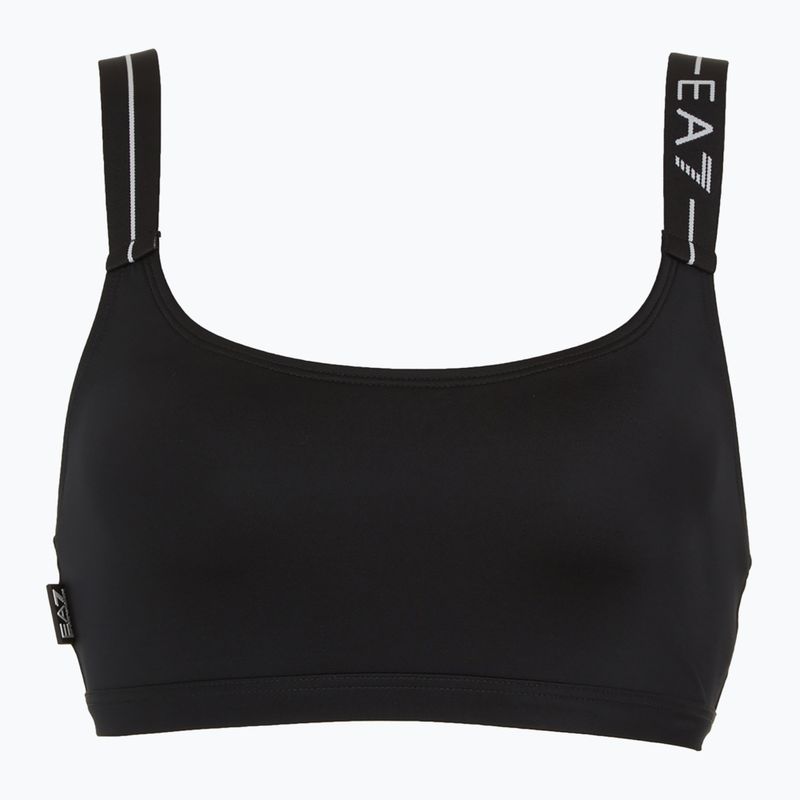 Costume da bagno a due pezzi da donna EA7 Emporio Armani Logo Tape Bikini Top nero 3