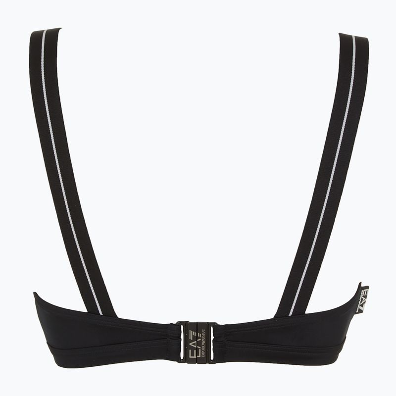 Costume da bagno a due pezzi da donna EA7 Emporio Armani Logo Tape Bikini Top nero 4
