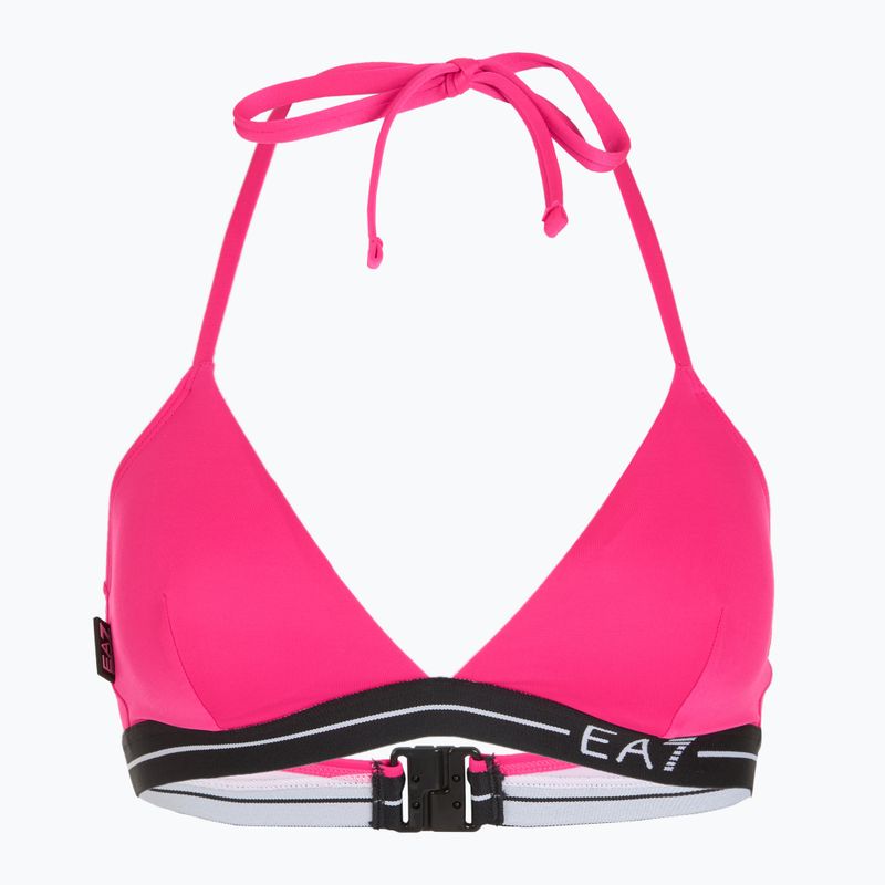 Costume da bagno due pezzi donna EA7 Emporio Armani Logo Tape Bikini Triangle rosa neon 3