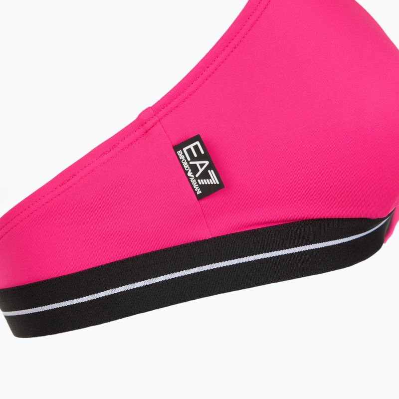 Costume da bagno due pezzi donna EA7 Emporio Armani Logo Tape Bikini Triangle rosa neon 5