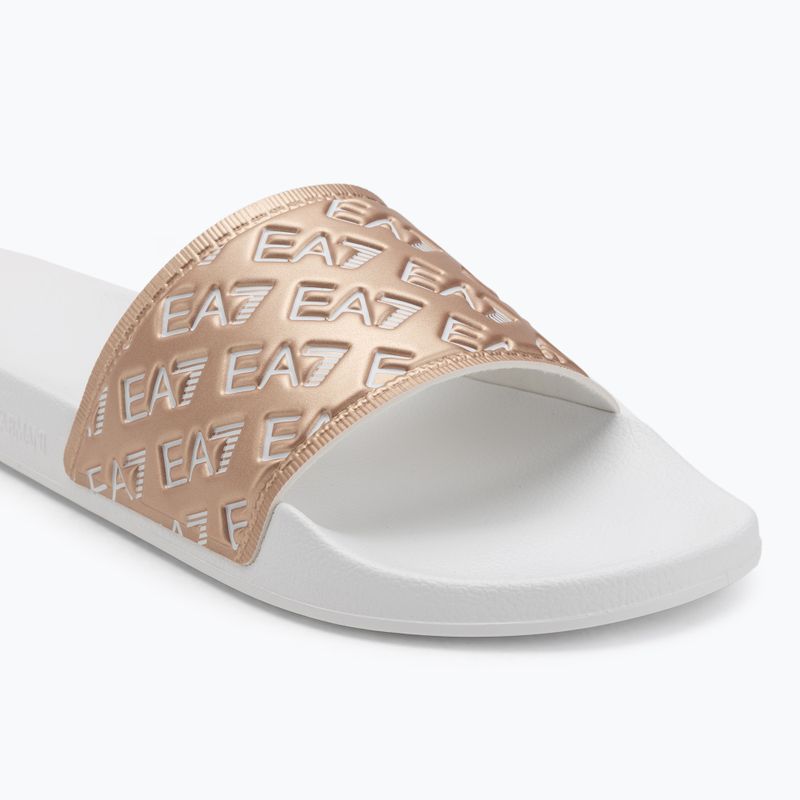 EA7 Emporio Armani Water Sports All Over bianco / oro rosa infradito 7