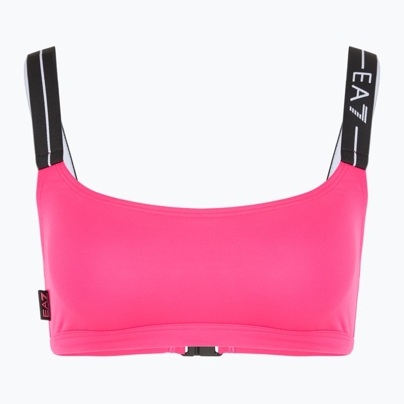 Costume da bagno due pezzi donna EA7 Emporio Armani Logo Tape Bikini Top rosa neon 3
