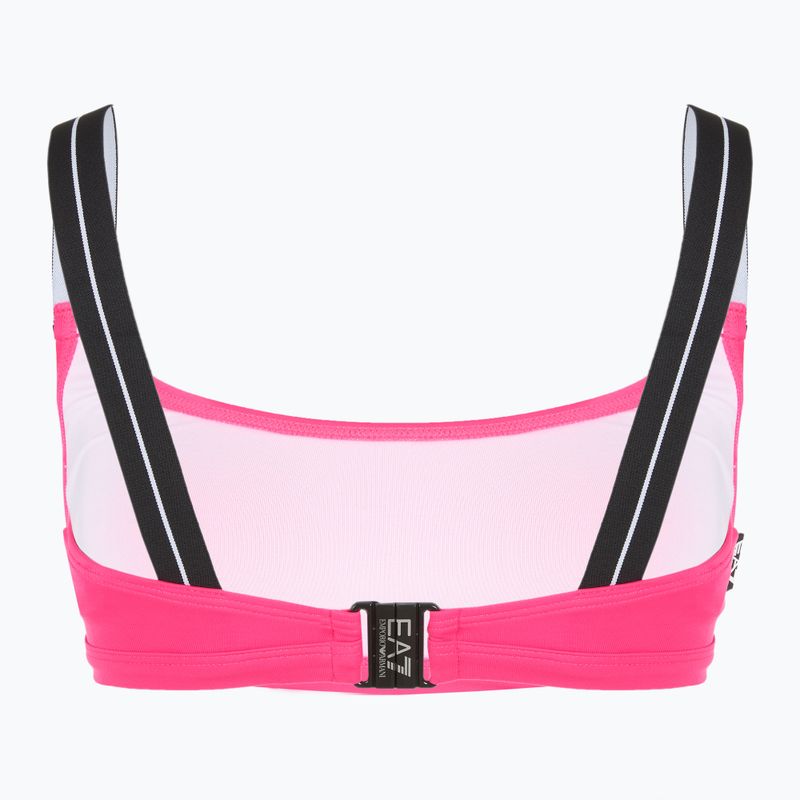 Costume da bagno due pezzi donna EA7 Emporio Armani Logo Tape Bikini Top rosa neon 4