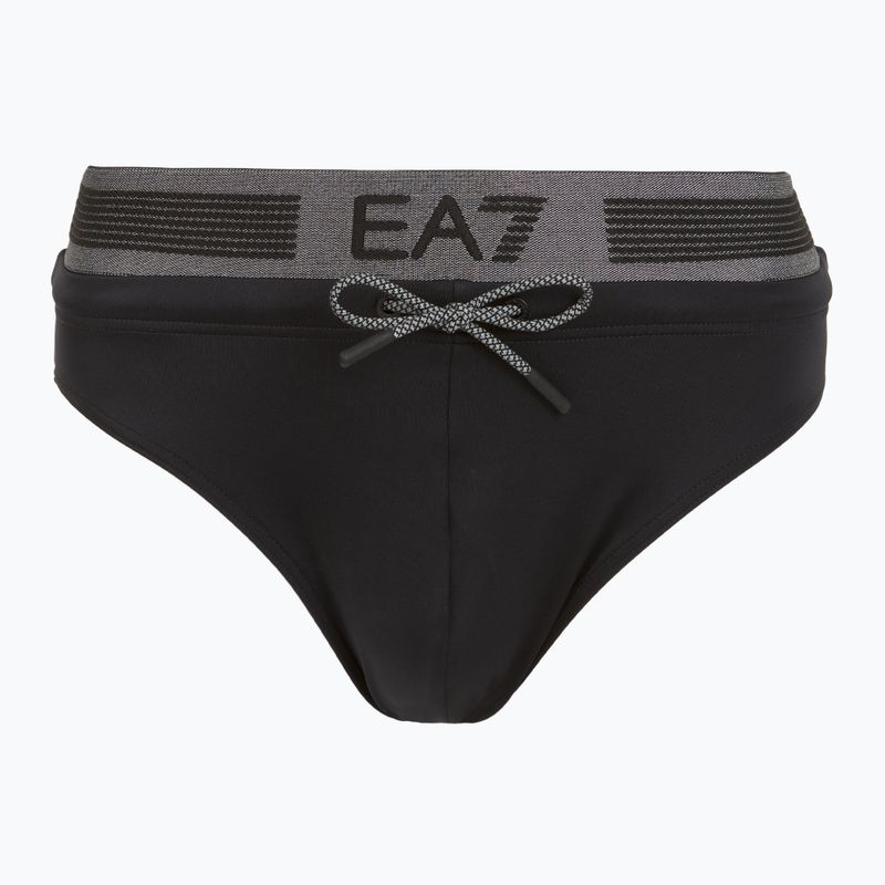 Uomo EA7 Emporio Armani Logo Tape Brief slip da bagno nero