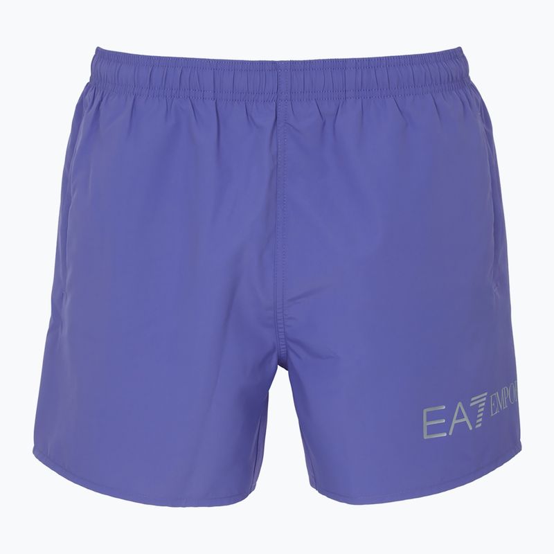 Pantaloncini da bagno EA7 Emporio Armani Extended Logo Boxer uomo blu corsico / argento 2