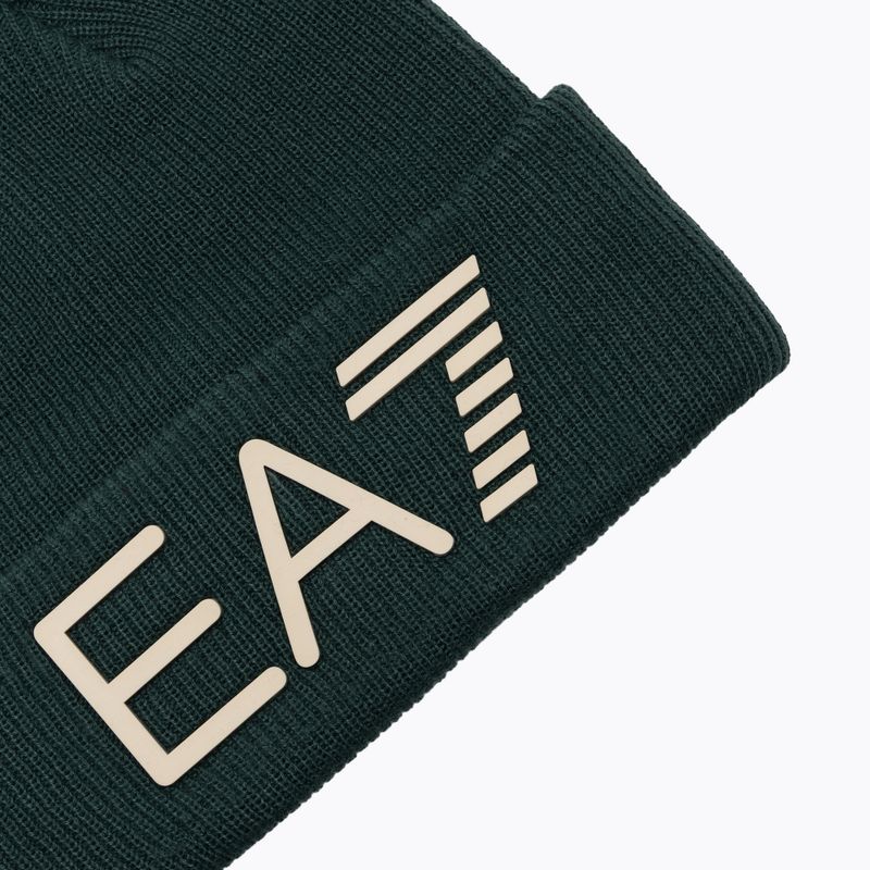 Cappello invernale EA7 Emporio Armani Mountain Logo Series Big Beanie silver pine 3