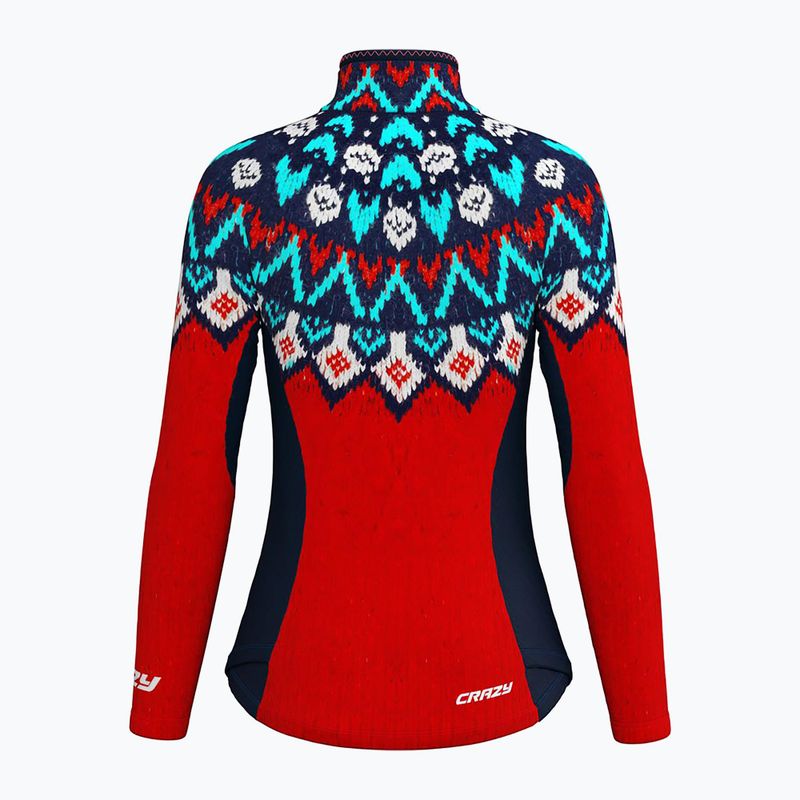 Felpa trekking donna Crazy Wonder Magic norway rosso lana 2