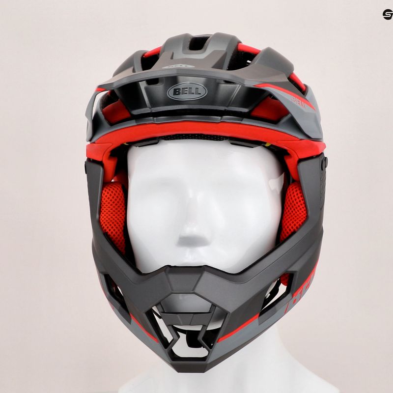 Casco da bici Bell FF Super Air R MIPS Spherical grigio opaco/rosso 7