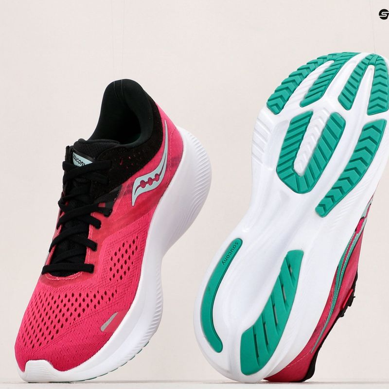 Scarpe da corsa da donna Saucony Ride 16 rosa/nero 18