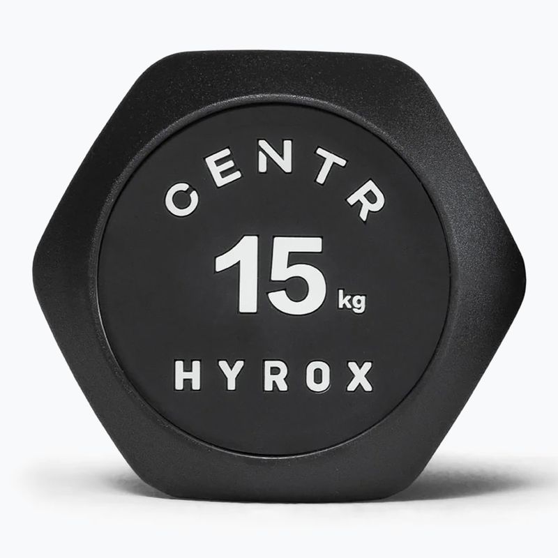 Manubrio Centr Urethane Dumbbell Centr x Hyrox 15 kg black 3