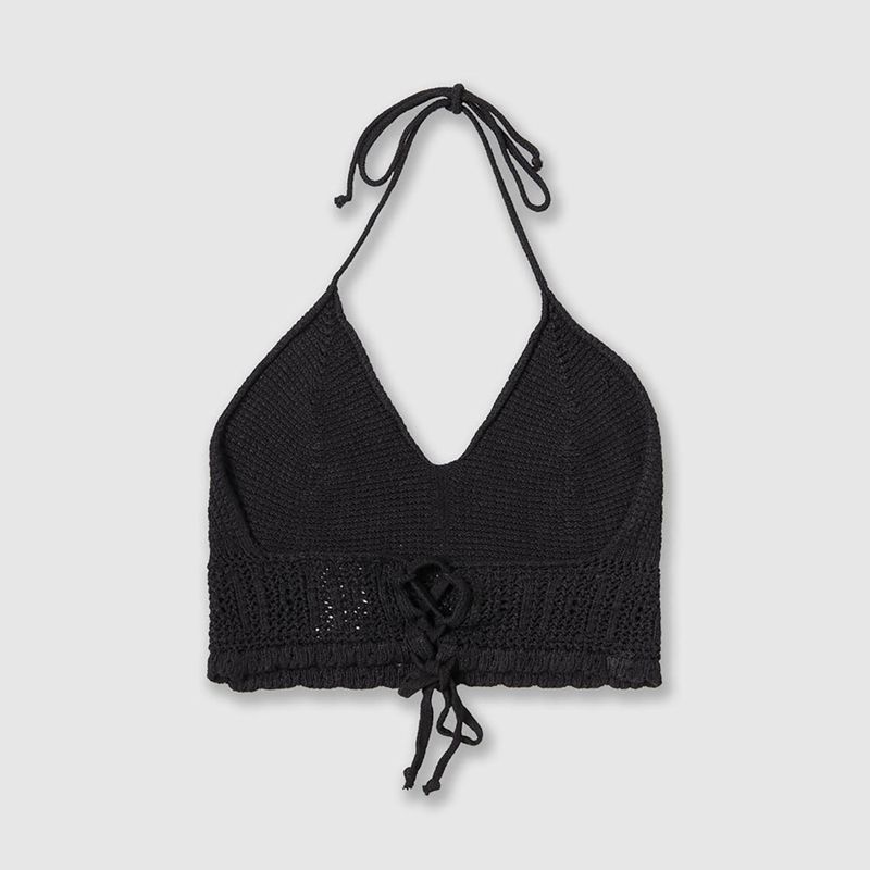 Top Kaotiko Tiran Crochet Menorca donna nero 6