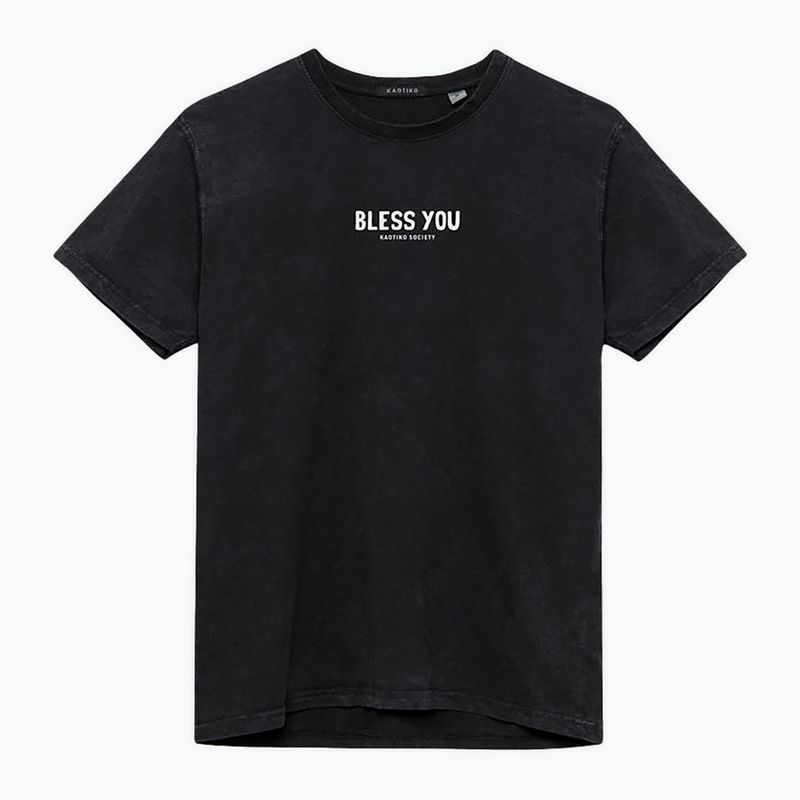 Kaotiko Washed Bless You - Maglietta da donna nera 3