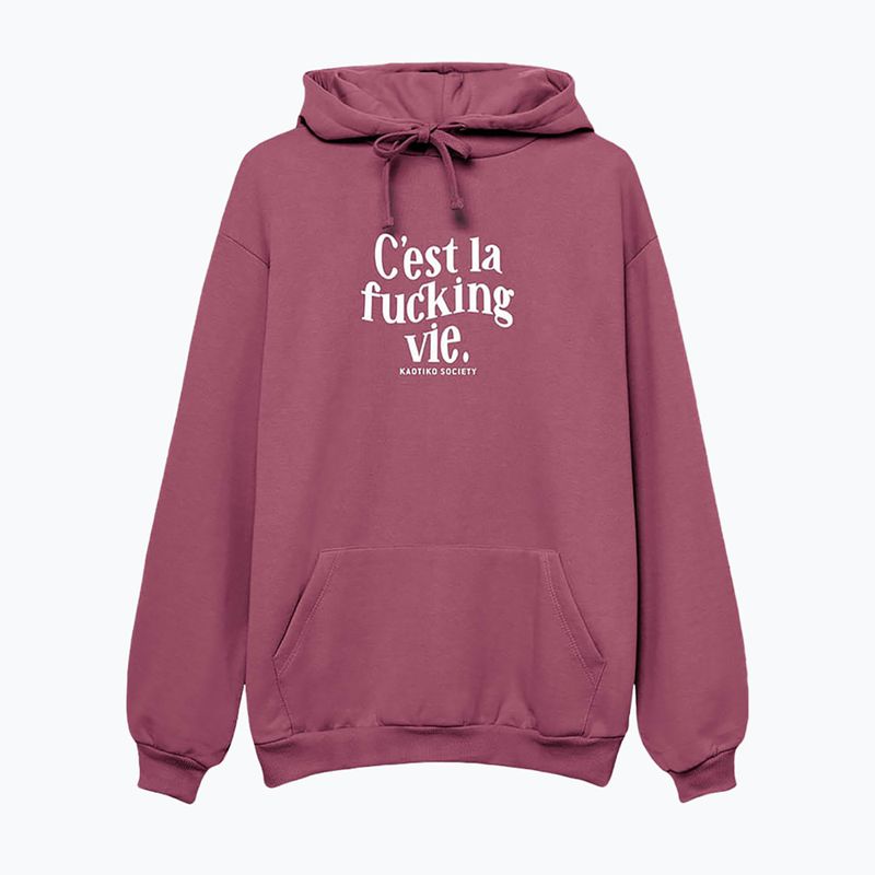Felpa donna Kaotiko C'est la vie Hoodie cherry 3