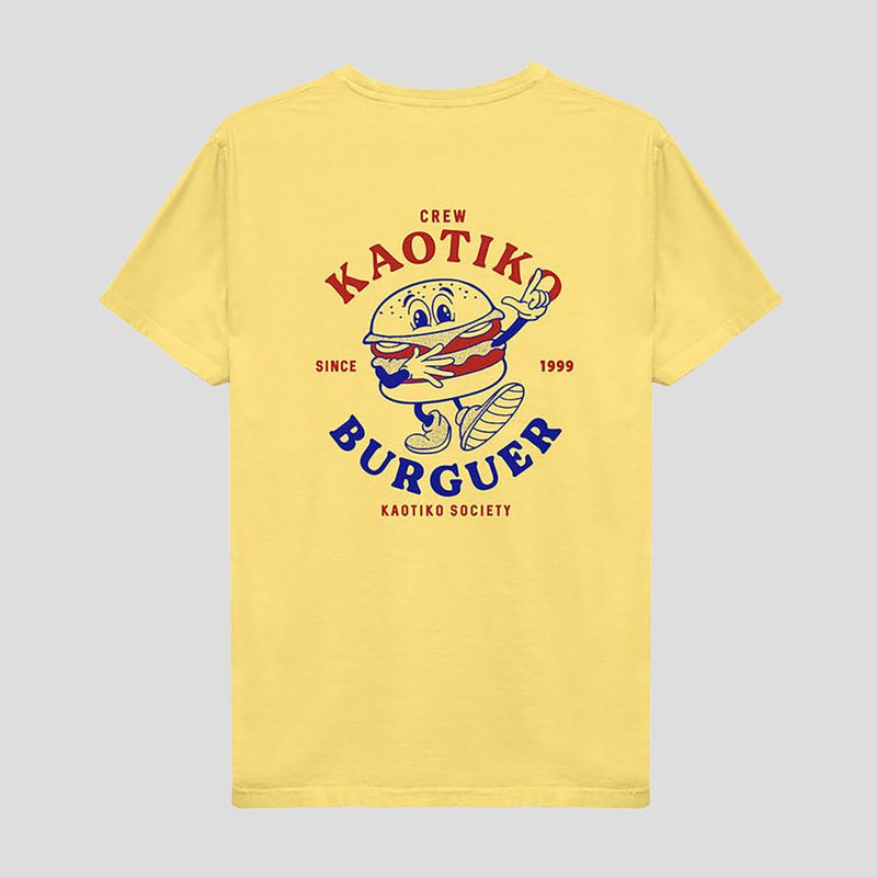 Maglietta Kaotiko Washed Burguer gialla da uomo 2