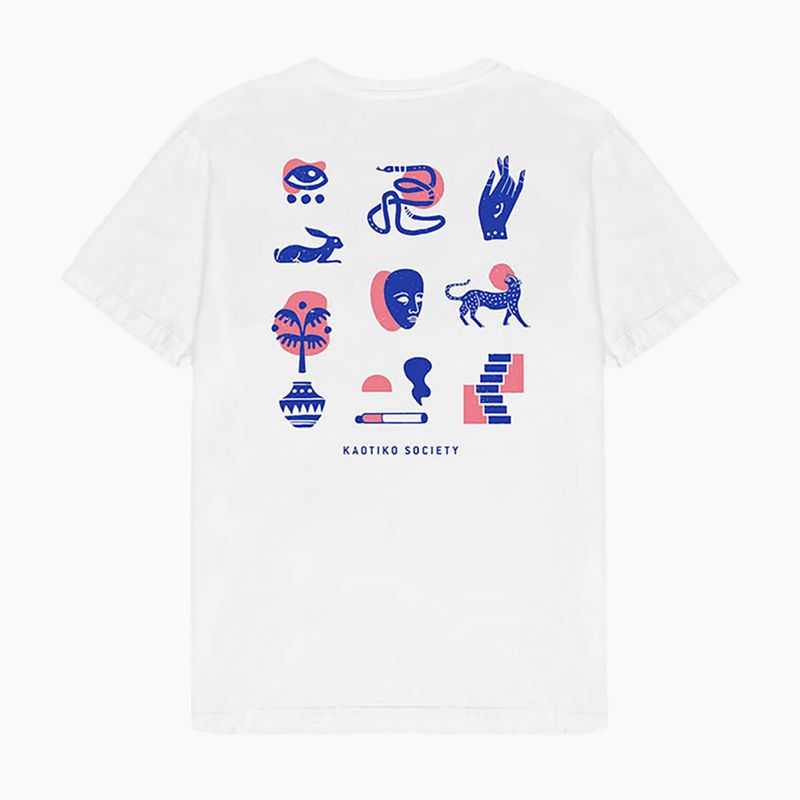 Kaotiko Washed Elements Occult t-shirt bianca da uomo 3